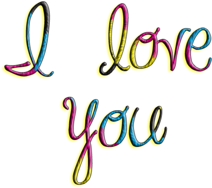 Colorful I Love You Text