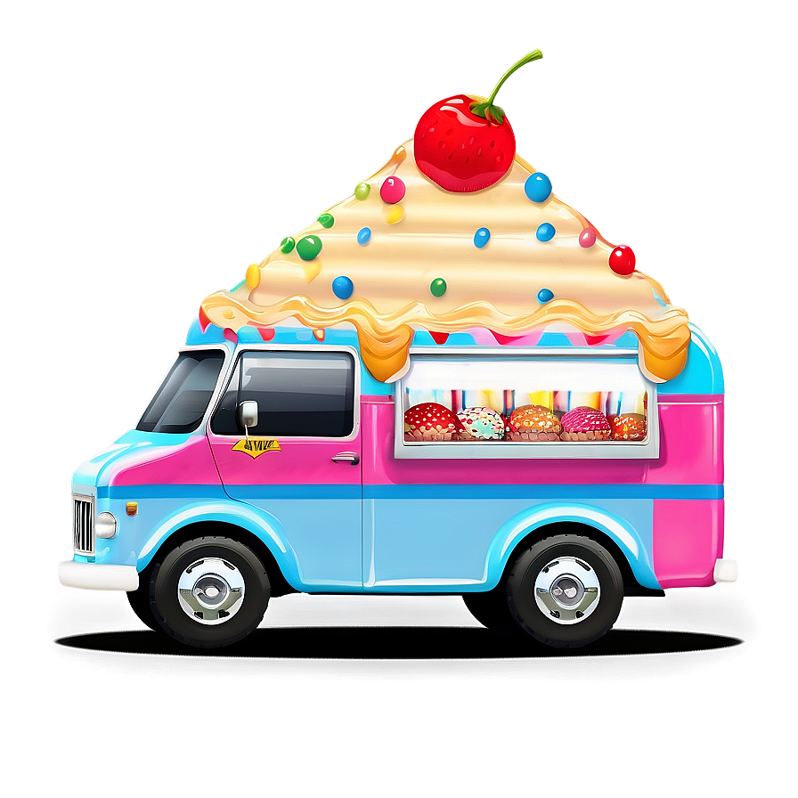 Colorful Ice Cream Truck Art Png Rna