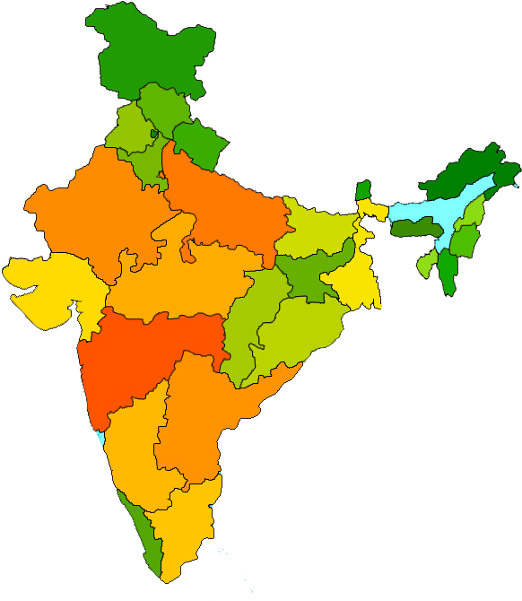 Colorful India Map