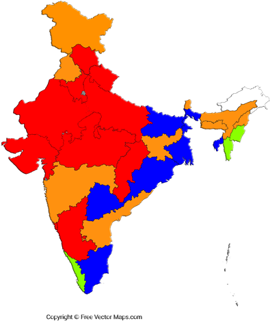 Colorful India Map