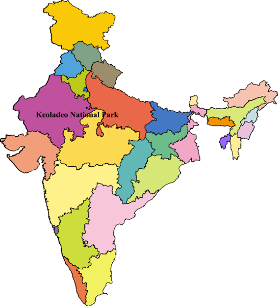 Colorful India Map Keoladeo National Park