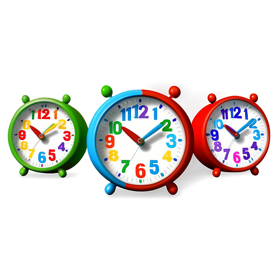 Colorful Kids Clock Png Keo