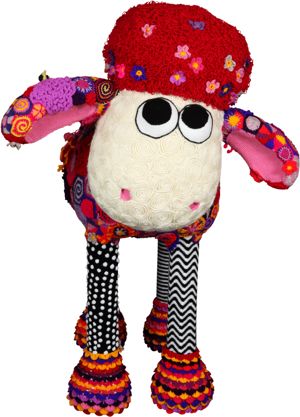 Colorful Knitted Shaunthe Sheep Figure