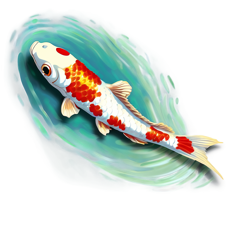 Colorful Koi Pond Artwork Png Jtx