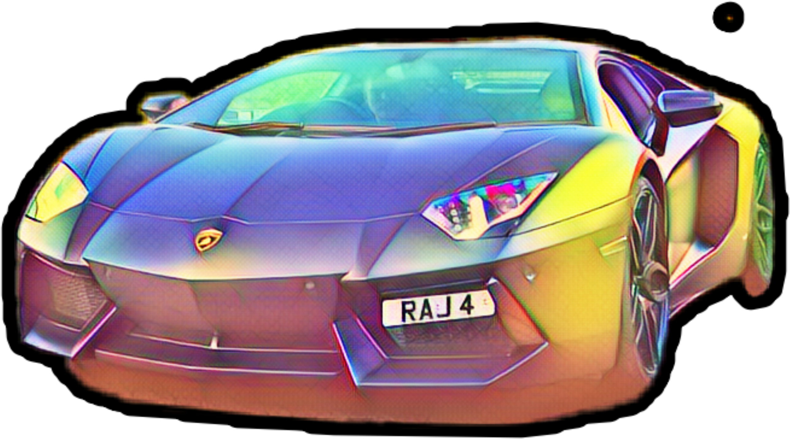 Colorful Lamborghini Aventador Front View