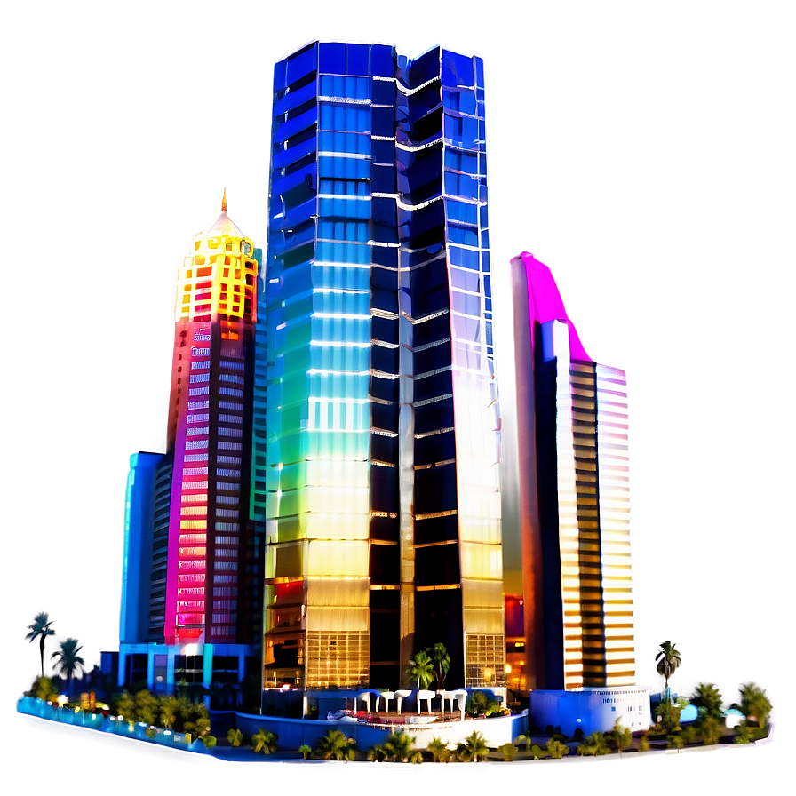 Colorful Las Vegas Skyline Png Opn11