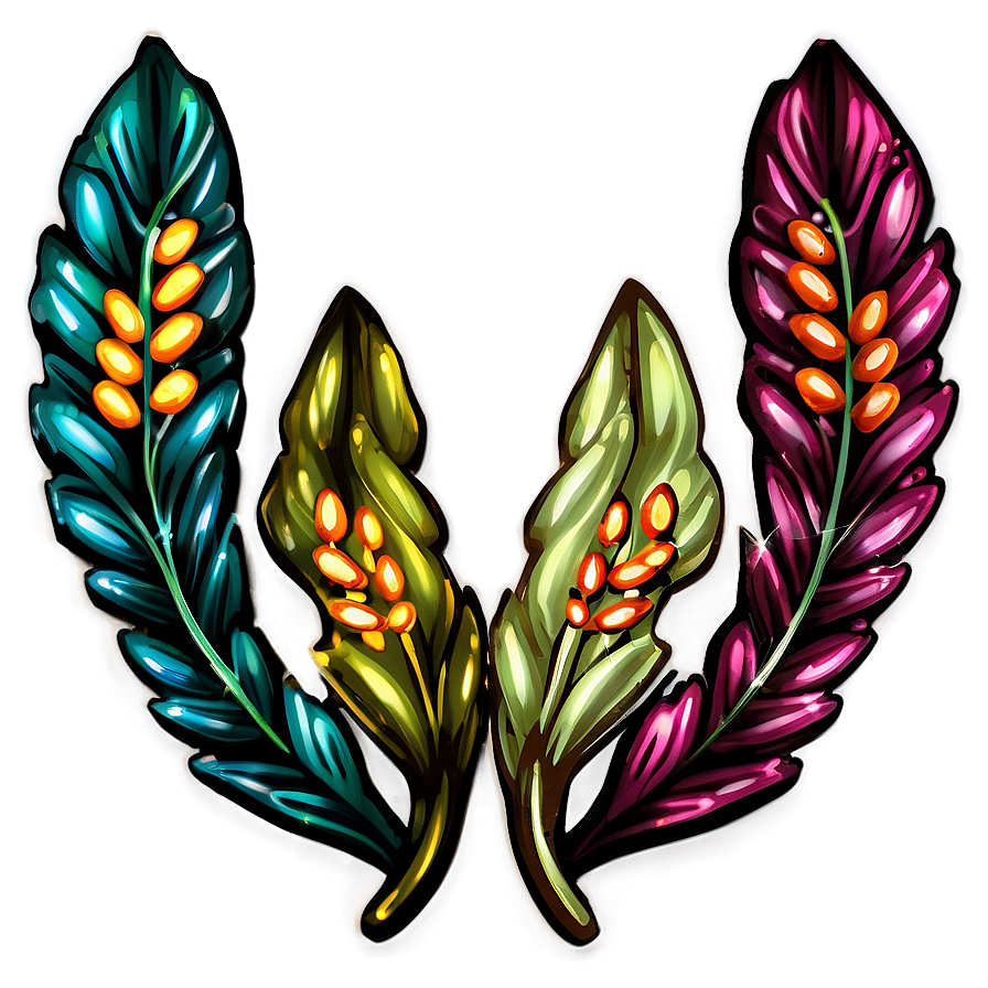 Colorful Laurel Decoration Png Rcm