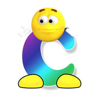 Colorful Letter C Emoji Character