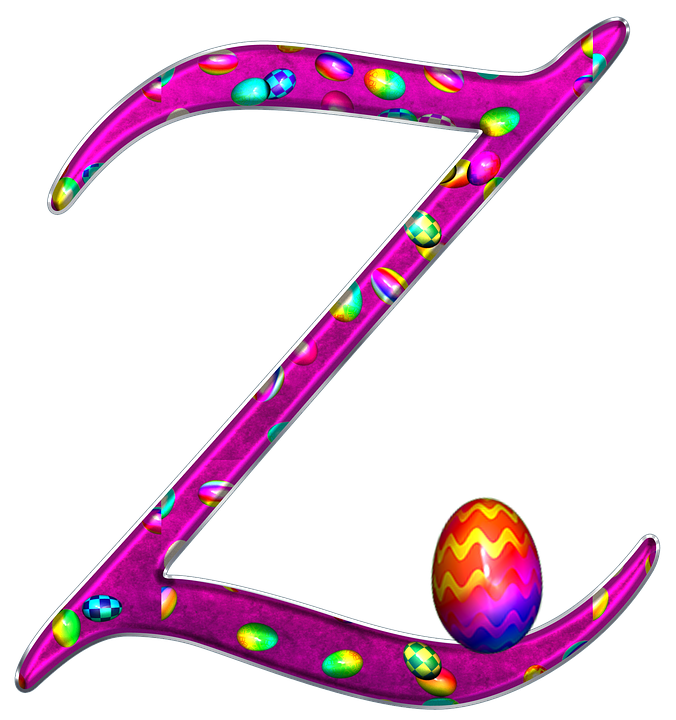 Colorful Letter Zwith Easter Egg