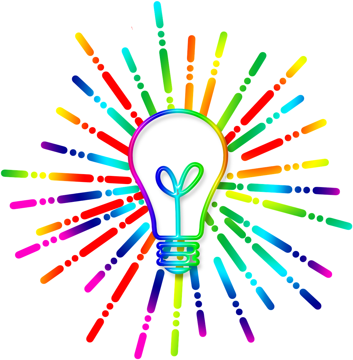 Colorful Lightbulb Idea Concept