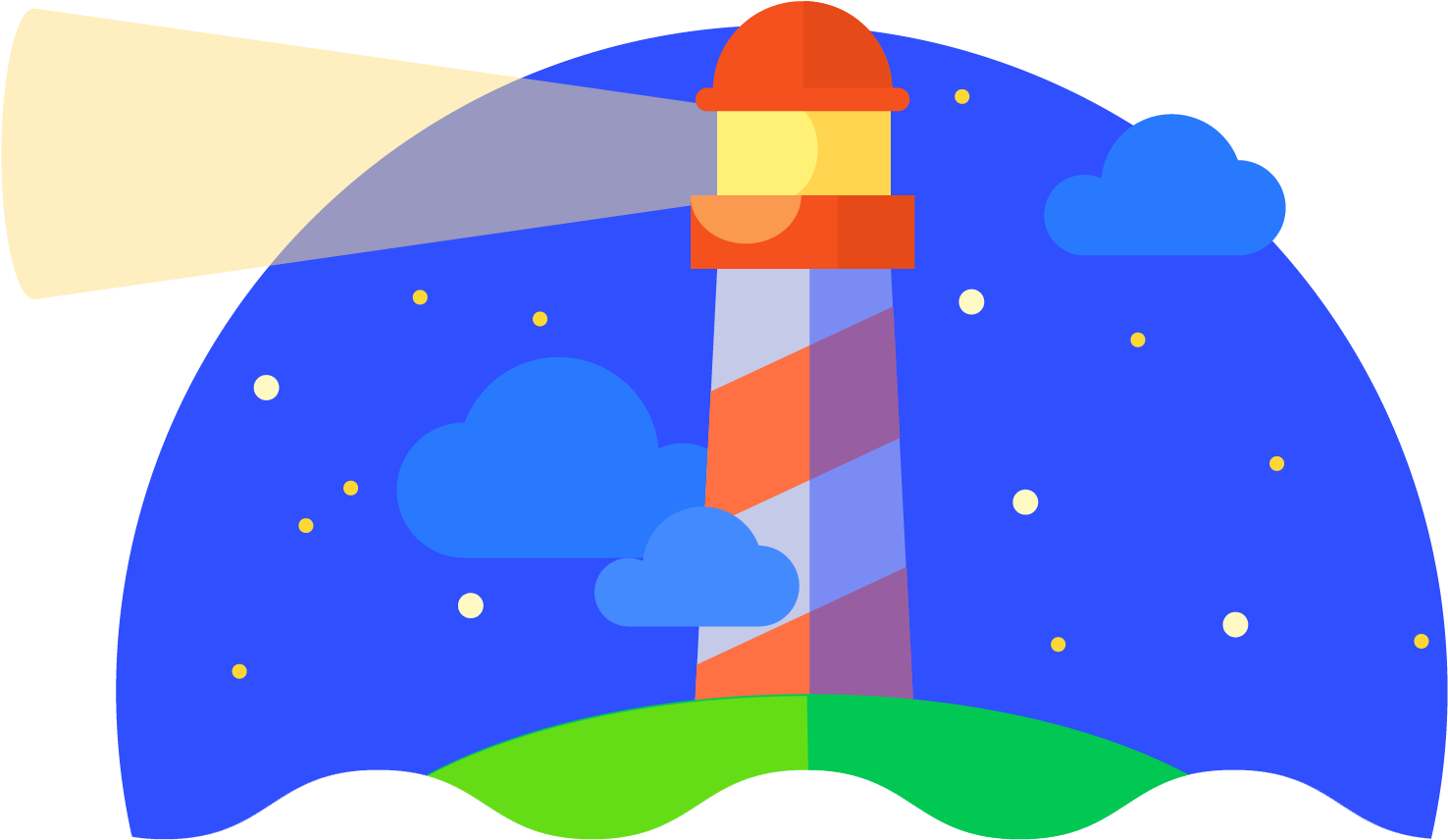 Colorful Lighthouse Illustration