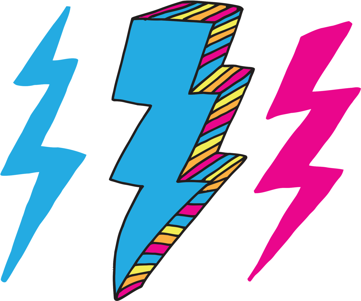 Colorful Lightning Bolts Illustration