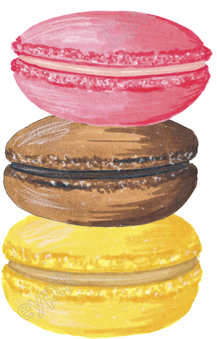 Colorful Macarons Stack Illustration