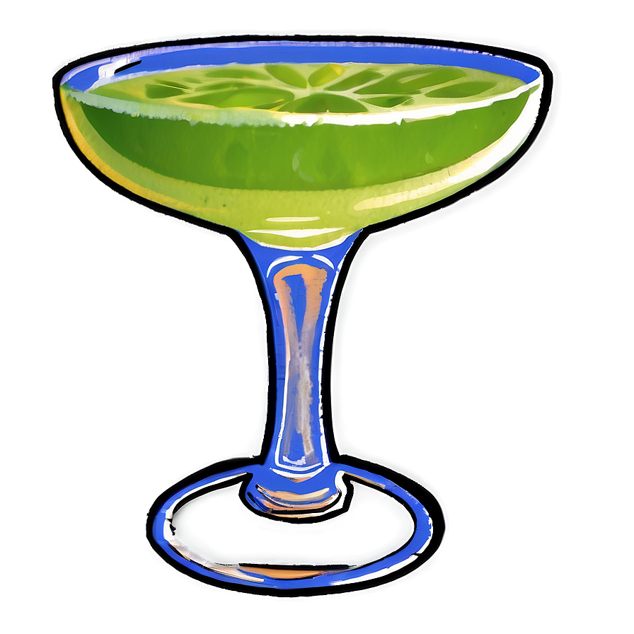 Colorful Margarita Glass Png 06292024