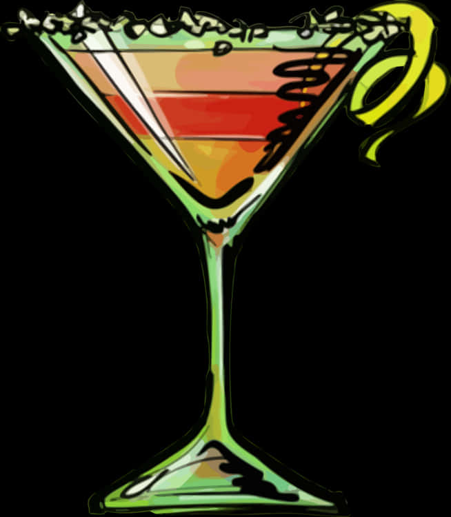 Colorful Martini Glass Art