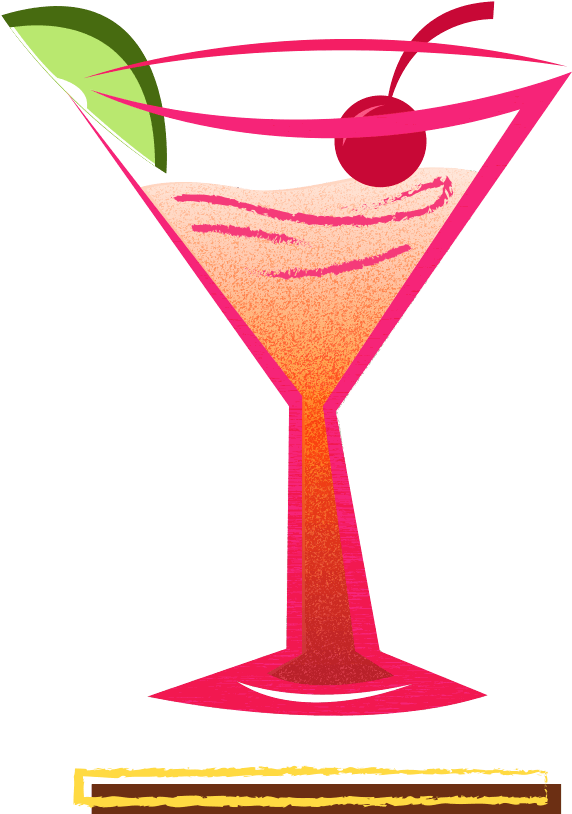 Colorful Martini Glass Illustration