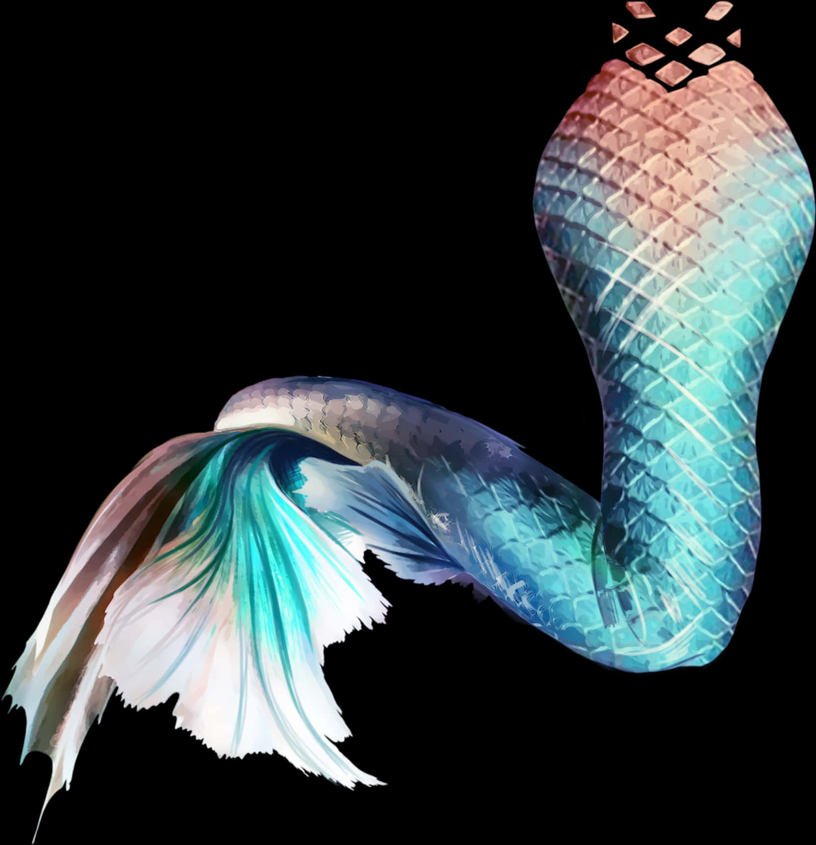 Colorful Mermaid Tail Artwork