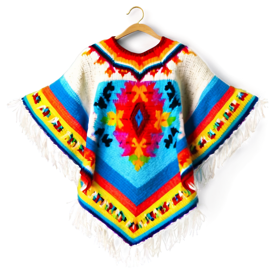 Colorful Mexican Poncho Pattern Png Tmb