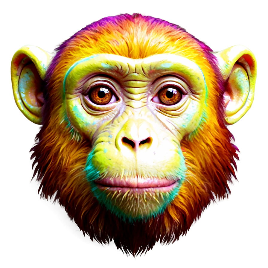 Colorful Monkey Face Artwork Png Vwe