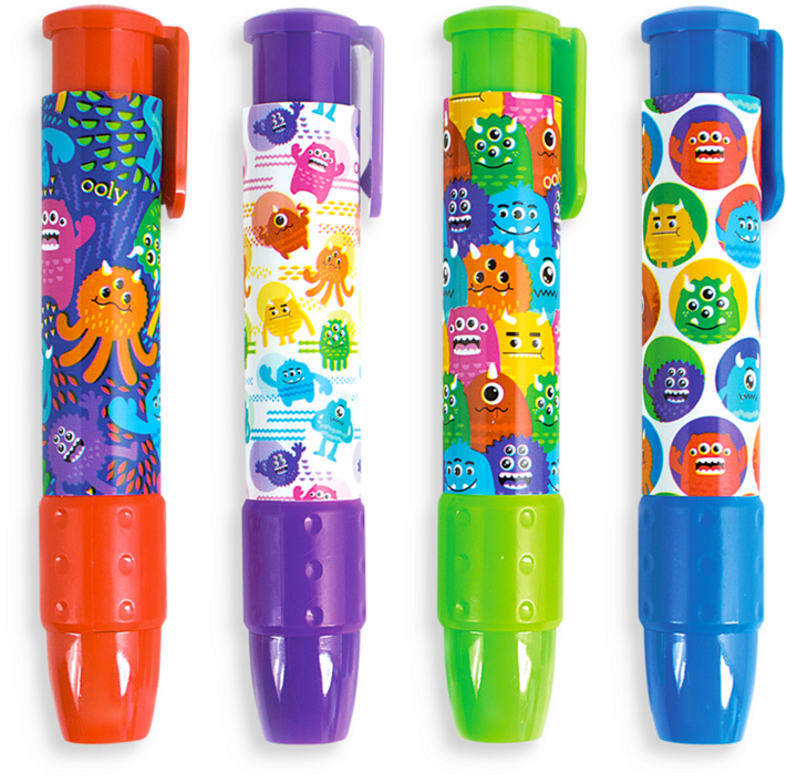 Colorful Monster Themed Erasers