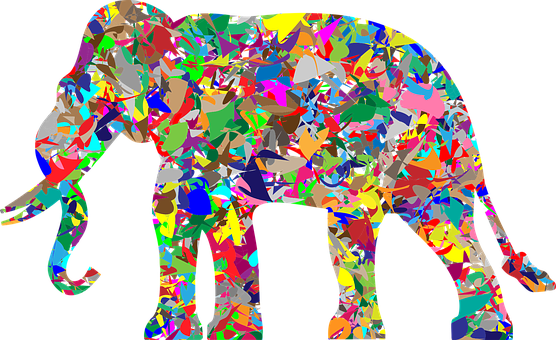 Colorful Mosaic Elephant Artwork