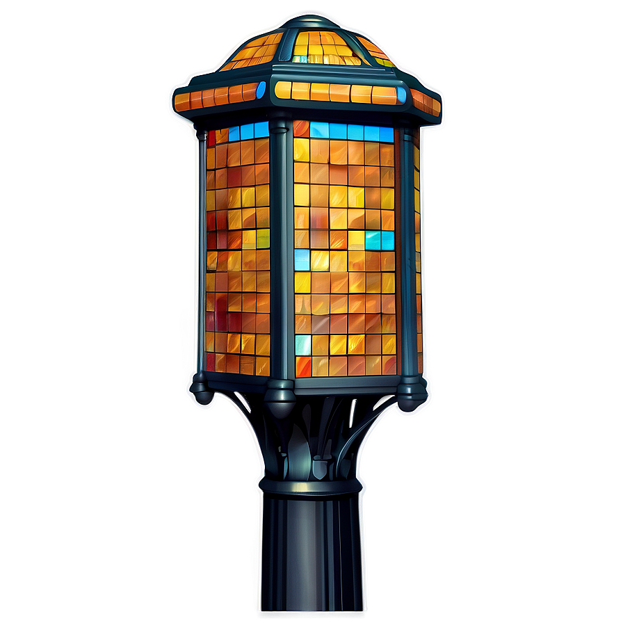 Colorful Mosaic Light Post Png Taj40