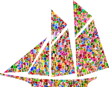 Colorful_ Mosaic_ Sailboat_ Artwork