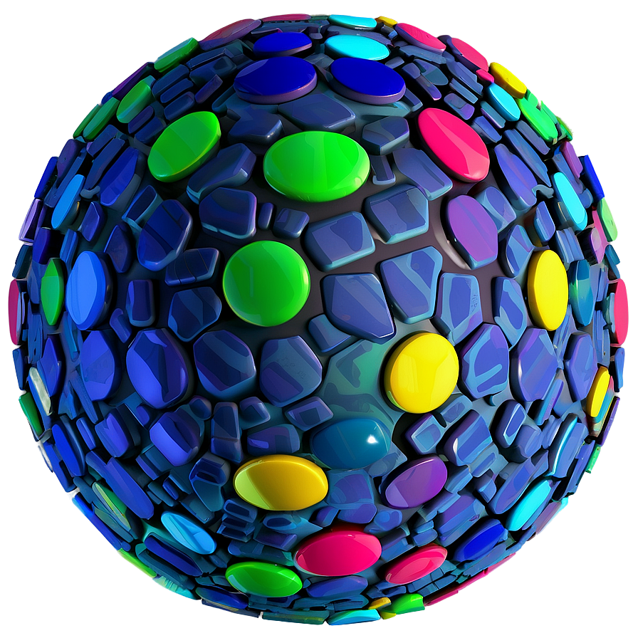 Colorful Mosaic Sphere3 D Render