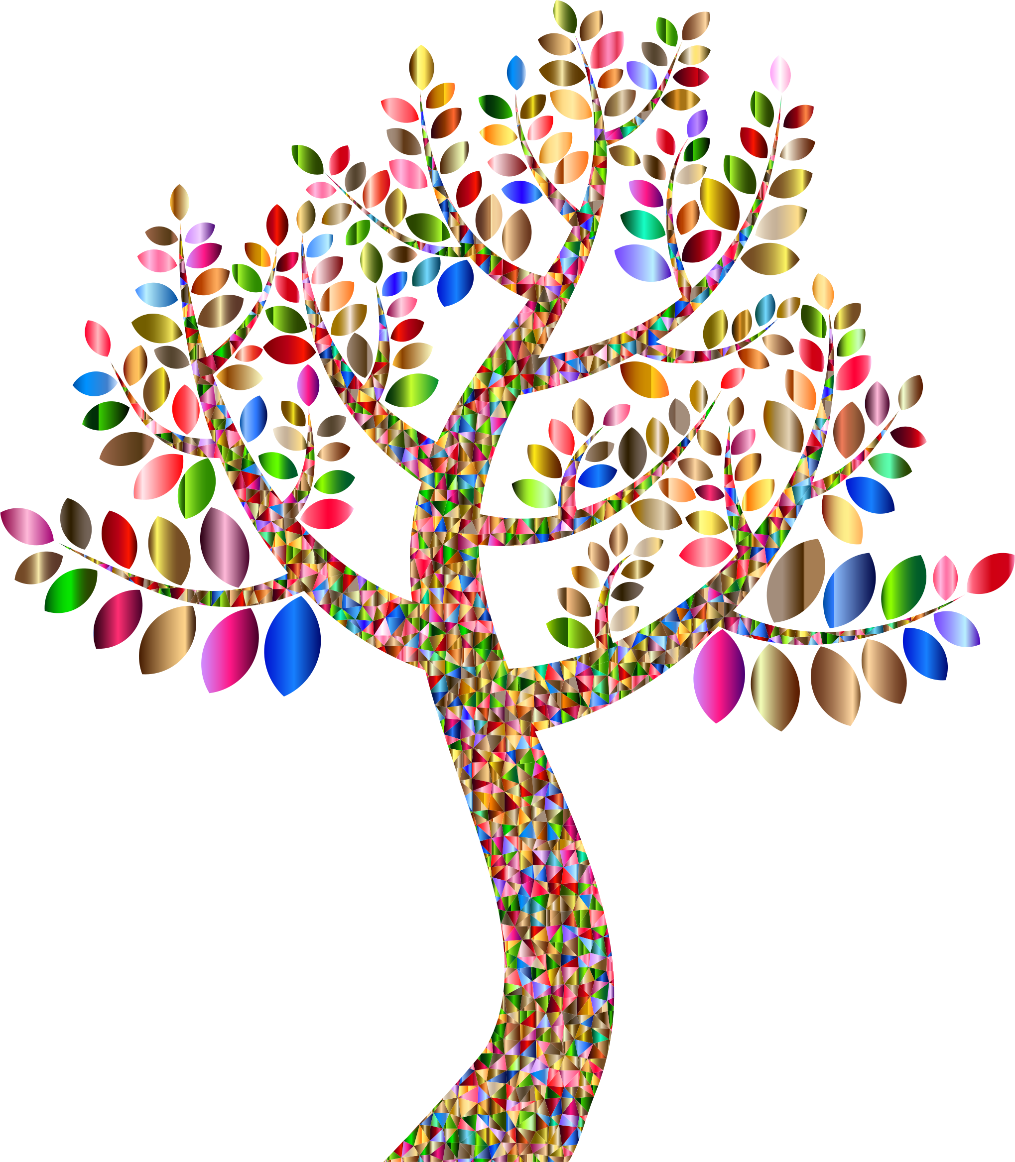 Colorful Mosaic Tree Artwork