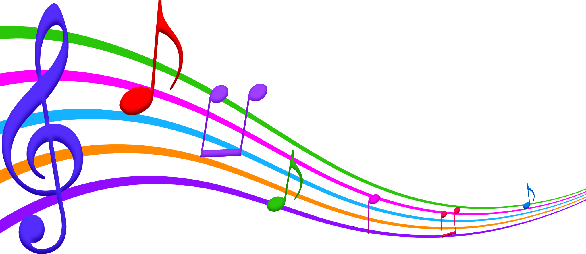 Colorful Music Notes Background