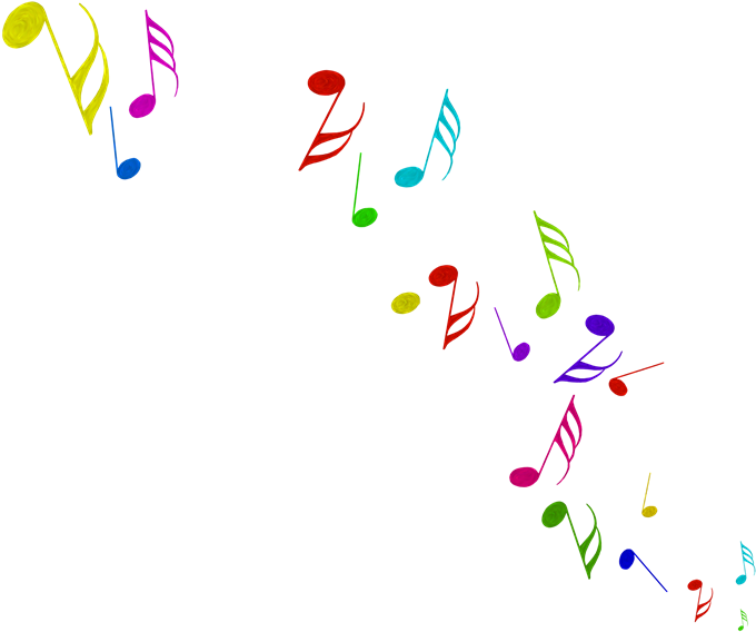 Colorful Musical Notes Background