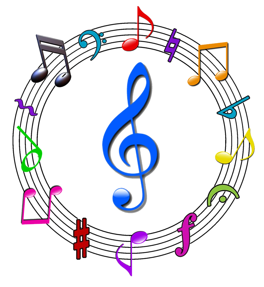 Colorful Musical Notes Background