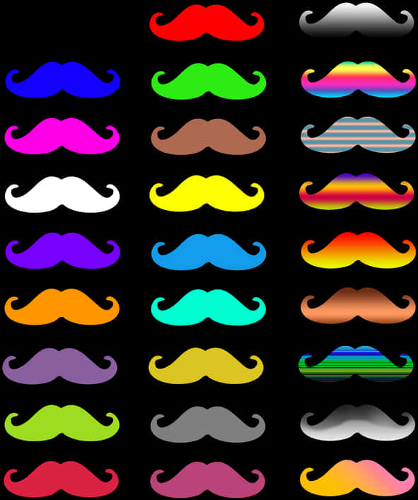 Colorful Mustache Collection