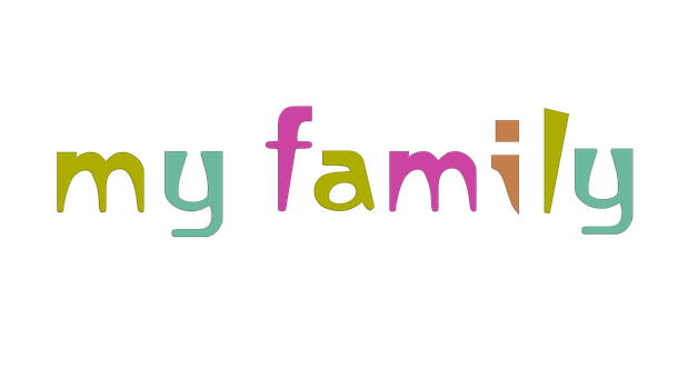 Colorful My Family Text Graphic