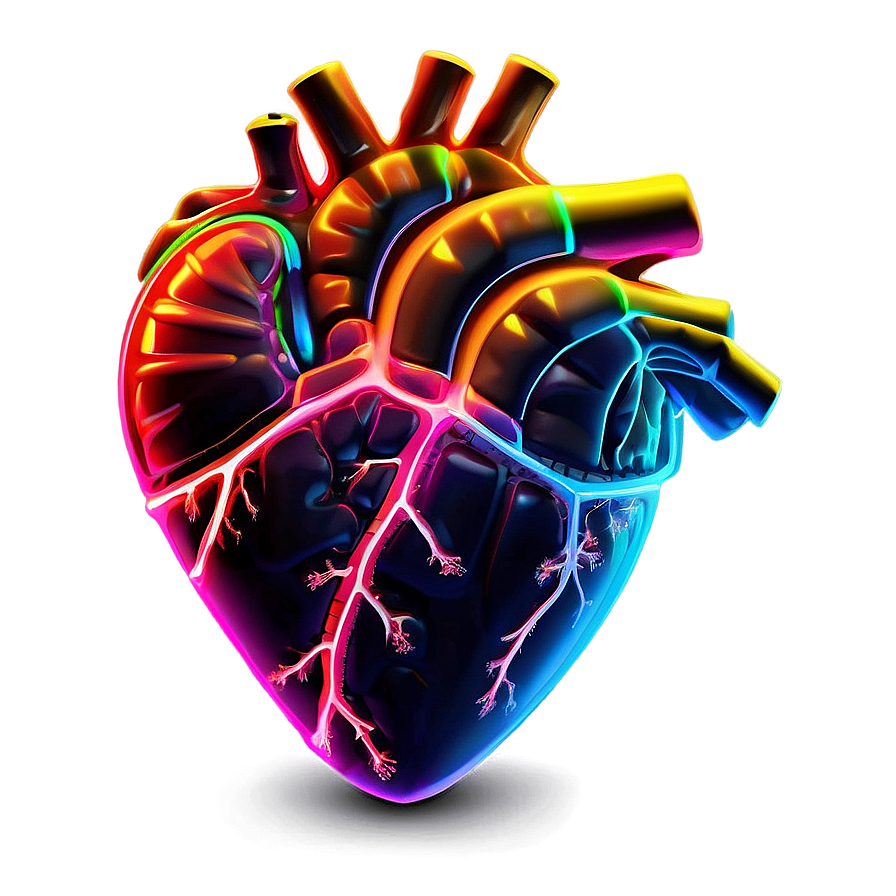 Colorful Neon Heart Png 06122024