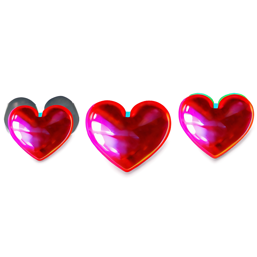 Colorful Neon Heart Png Akb