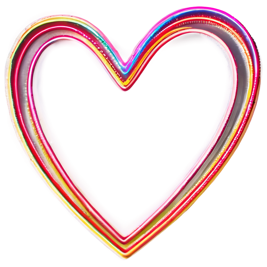 Colorful Neon Heart Png Eyu