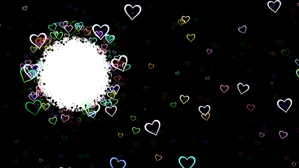 Colorful Neon Hearts Background