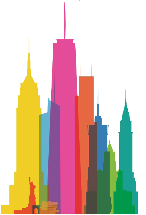 Colorful_ New_ York_ Skyline_ Silhouette