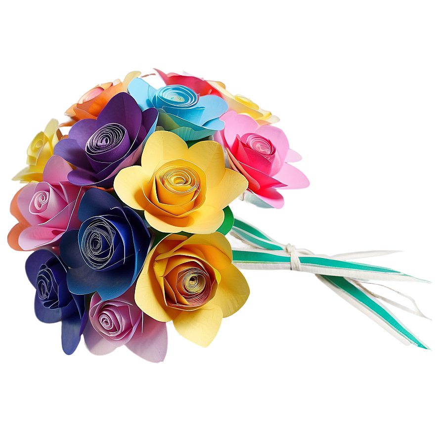 Colorful Paper Bouquet Png 06282024