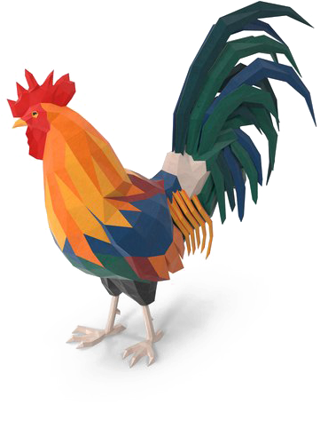 Colorful Paper Craft Rooster