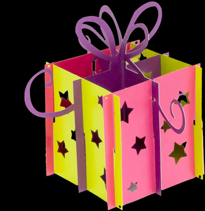 Colorful Paper Gift Box Cutout