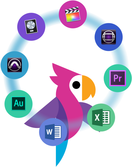 Colorful Parrot Graphic Design Software Icons