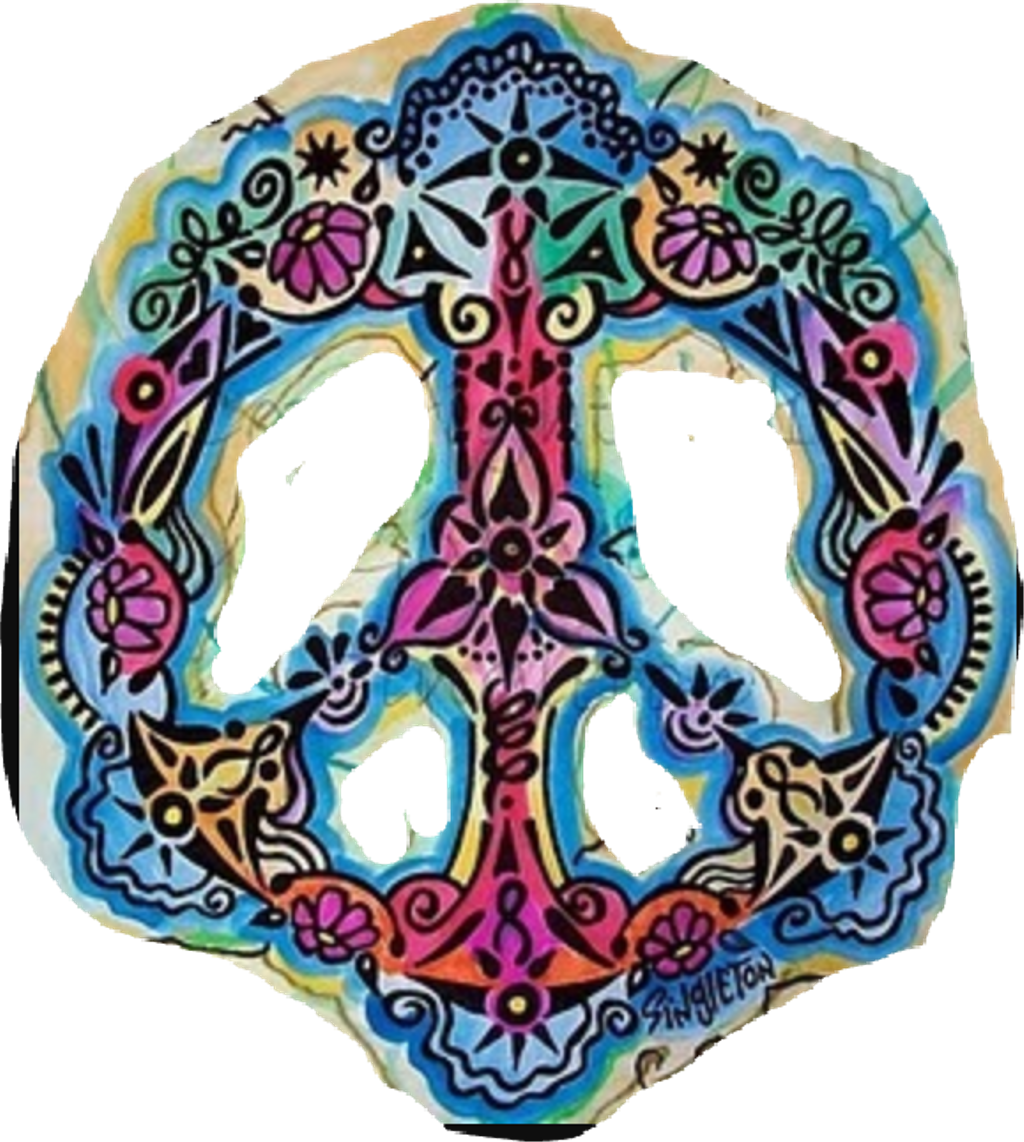 Colorful Peace Sign Hippie Art