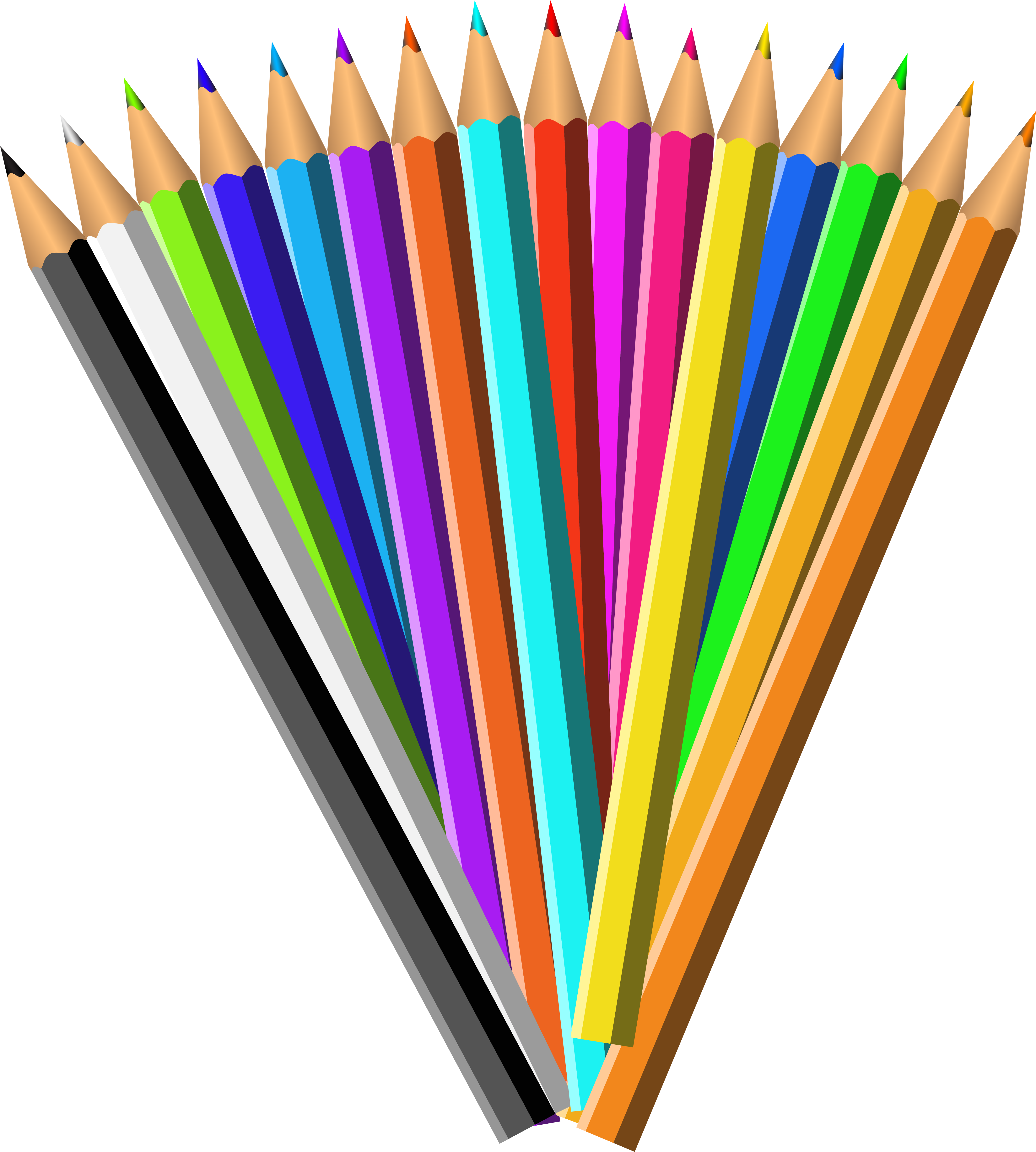 Colorful Pencil Fan Clipart