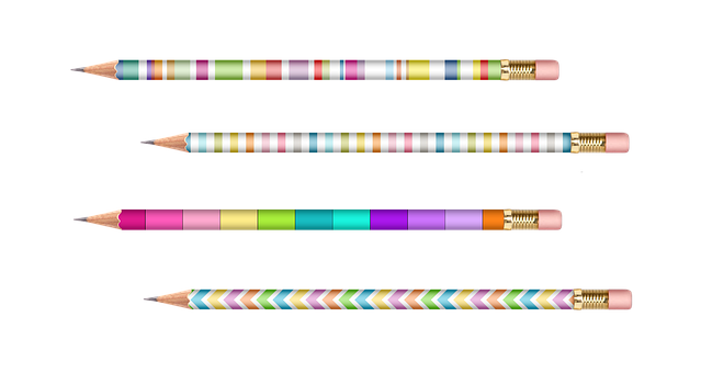 Colorful Pencils Black Background