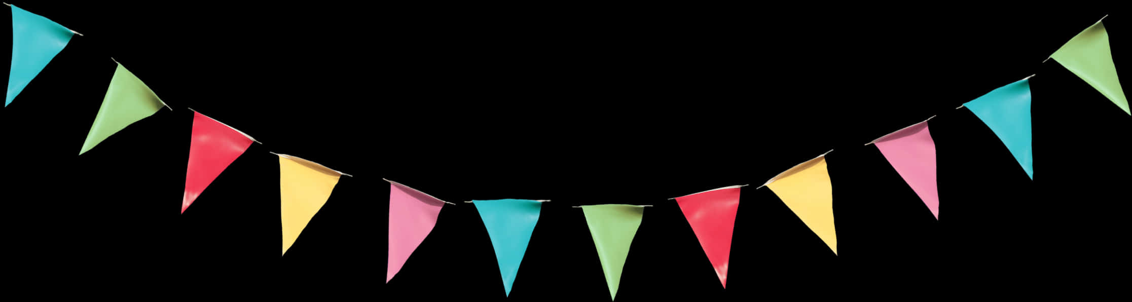 Colorful Pennant Banner Black Background