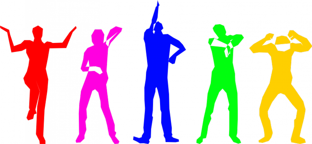 Colorful People Silhouettes Standing