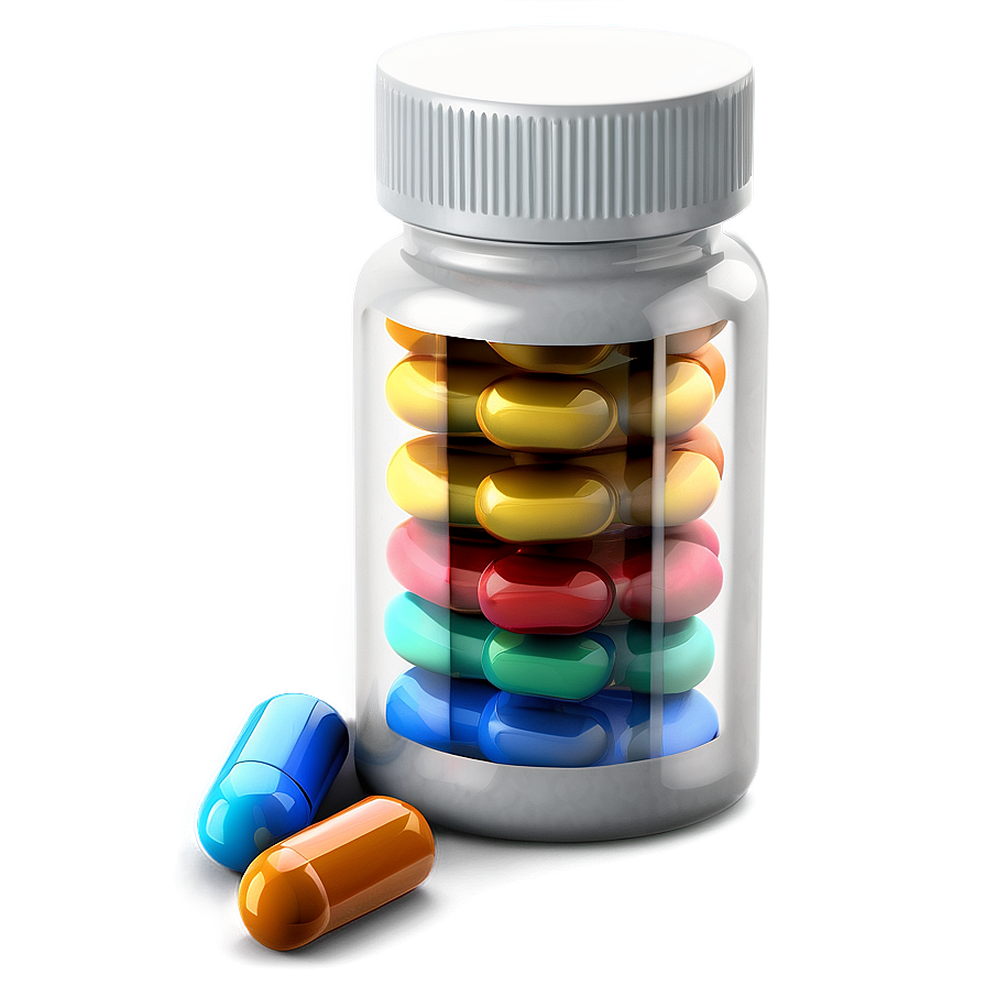 Colorful Pill Bottle Png 05252024