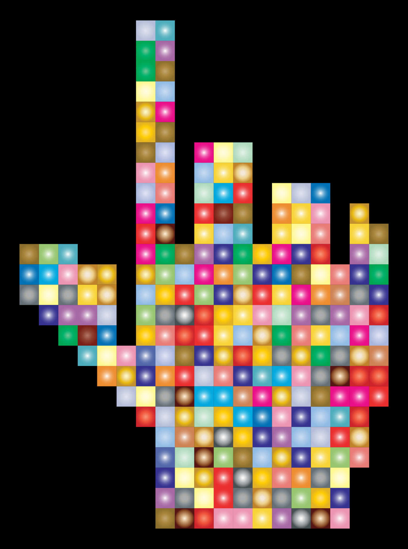 Colorful Pixel Hand Cursor